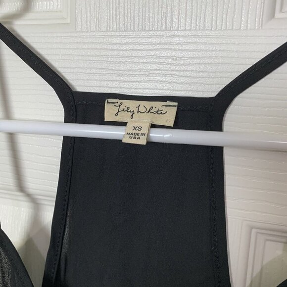 Lily White XS Black Sheer Sleeveless Racerback Tank Top - Picture 3 of 5